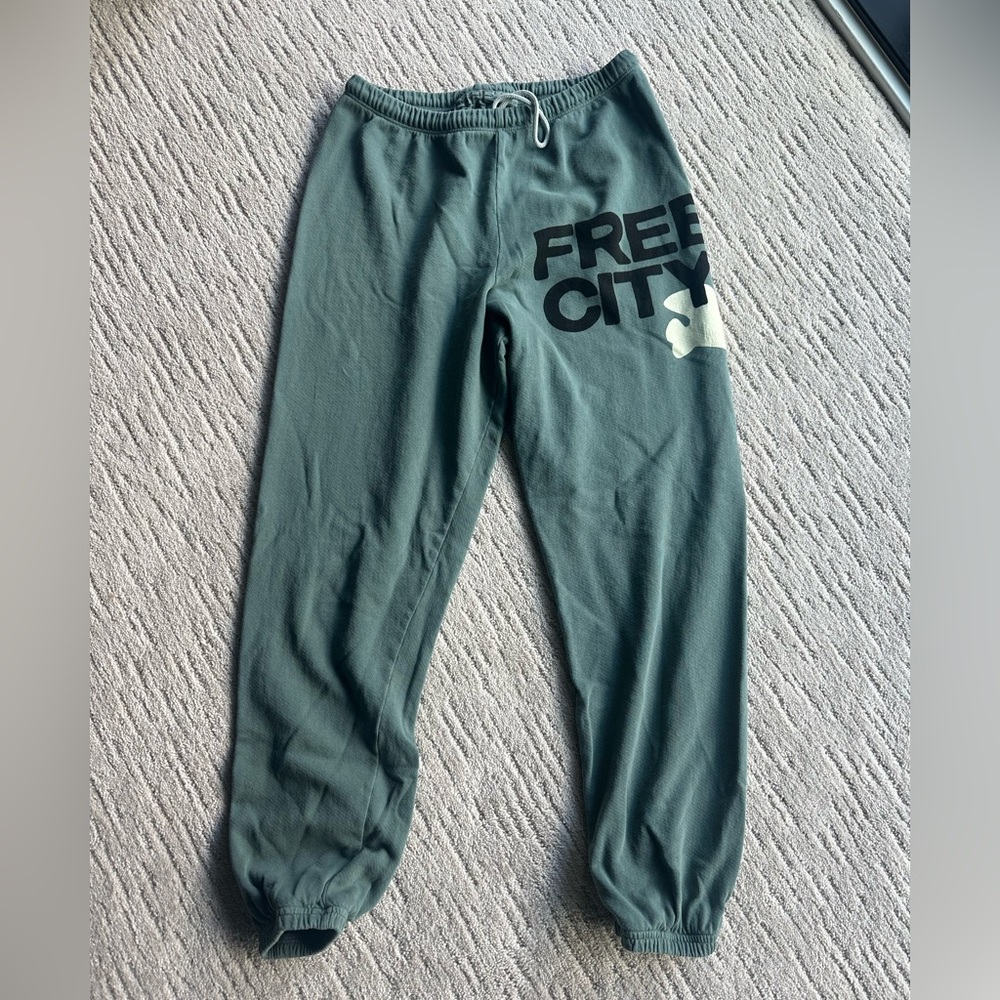 Freecity Green Track Pants with Black Logo